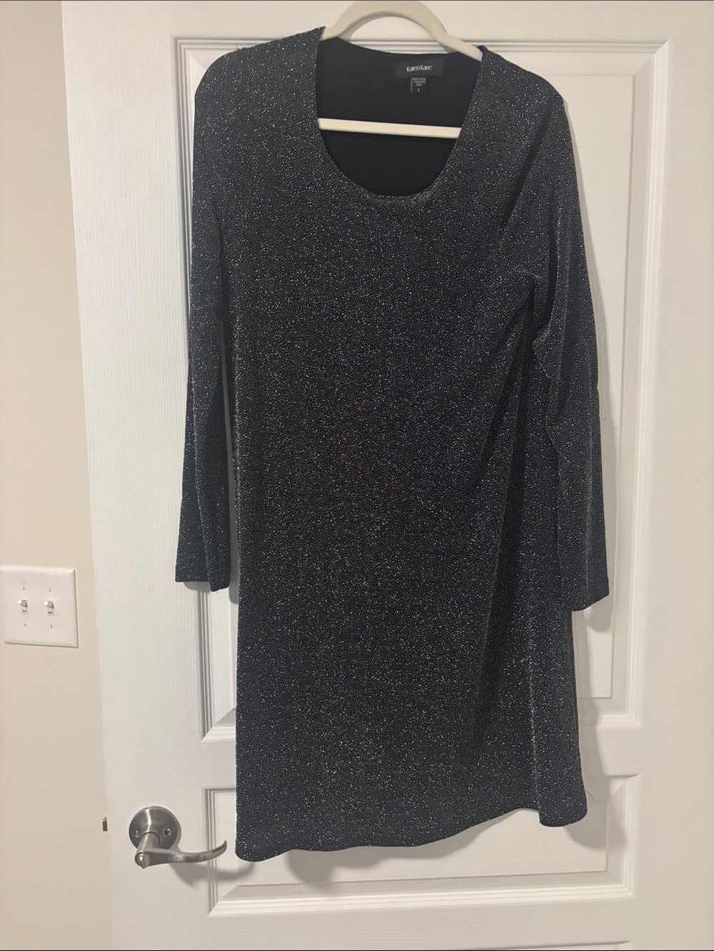 Karen Kane Black Metallic Sparkle Midi Dress